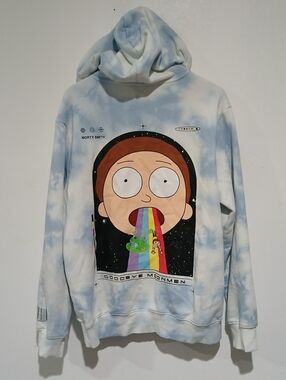 H&M × Cartoon Network Light blue Rick & Morty Regular Fit Hoodie Size: L